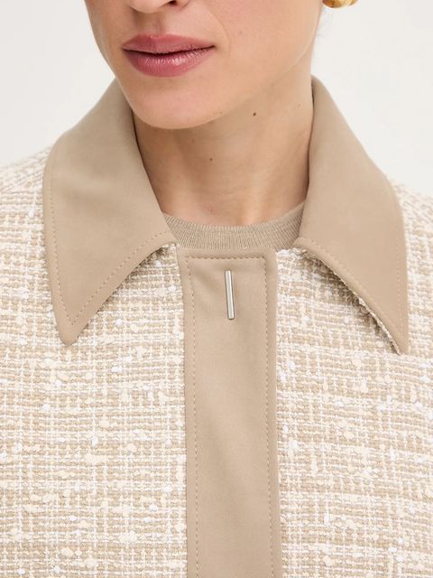 BOSS marynarka kolor beżowy jednorzędowa wzorzysta 50544011