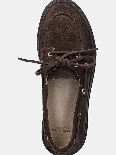 Copenhagen mokasyny zamszowe CPH177 damskie kolor brązowy na platformie CPH177