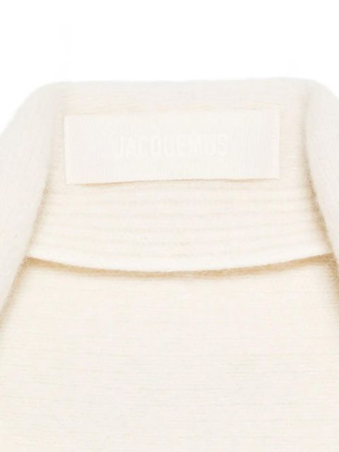 Jacquemus ribbed-knit collar scarf - White