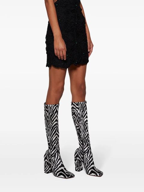 Amina Muaddi 95mm Marine boots - White - zdjęcie produktu nr 2