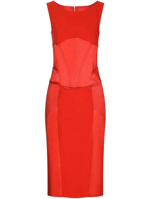 Dolce & Gabbana corset-detail satin midi dress - Red - zdjęcie produktu nr 1