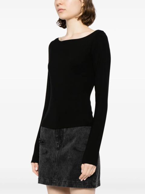 Reformation Wiley boat-neck top - Black