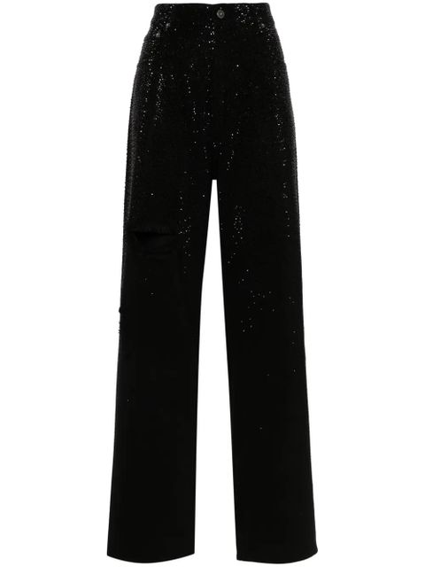 Golden Goose crystal-embellished tapered jeans - Black - zdjęcie produktu nr 1