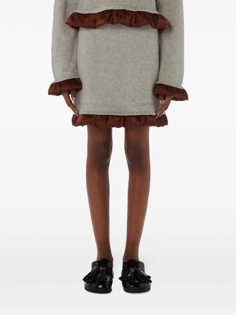 JW Anderson satin-trimmed mini skirt - Grey