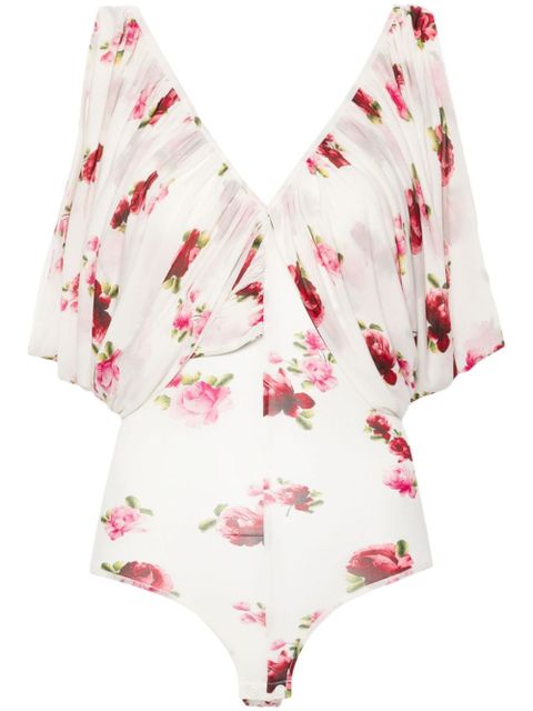 Magda Butrym V-neck ruched bodysuit - White - zdjęcie produktu nr 1