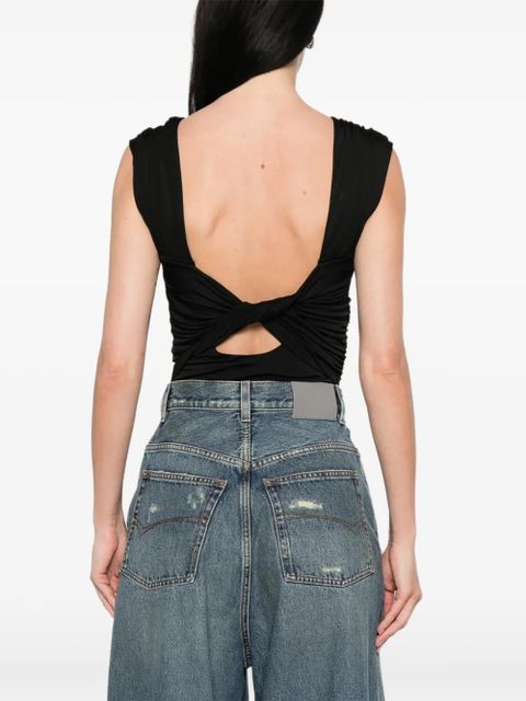 GANNI twisted bodysuit - Black