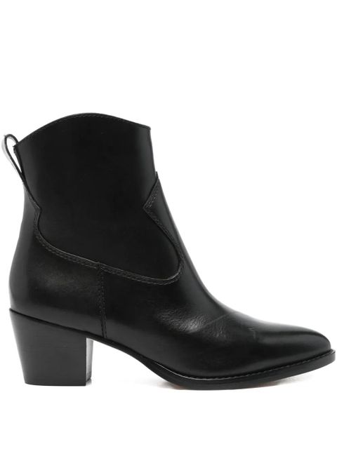 Lauren Ralph Lauren 60mm Harpher leather pointed-toe zip boots - Black - zdjęcie produktu nr 1