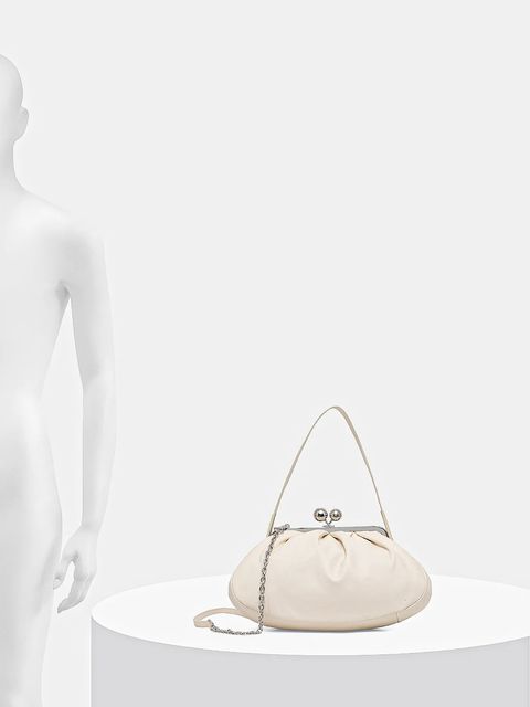 Weekend Max Mara torebka skórzana CUBICO kolor beżowy 2615511174600