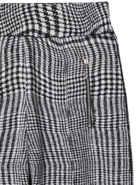 Burberry warped houndstooth jacquard wool-blend trousers - Black