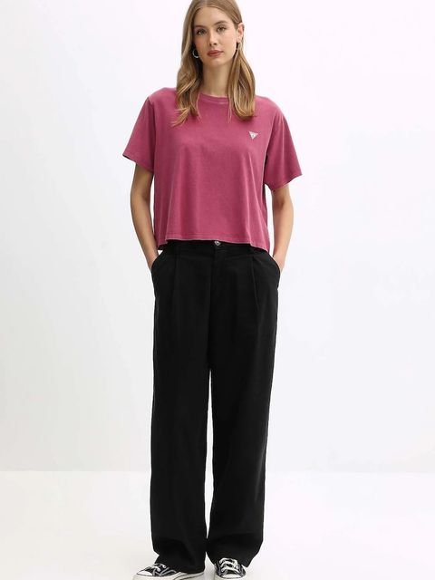 Guess Jeans t-shirt bawełniany damski kolor bordowy W5BI23 K8HM0 - zdjęcie produktu nr 2