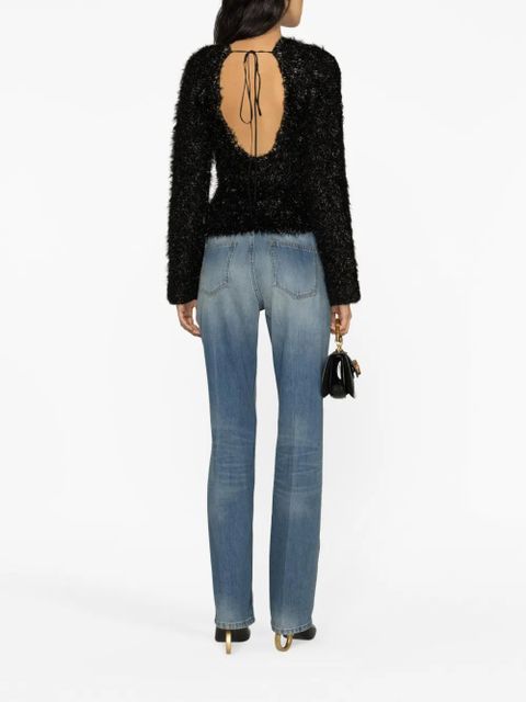 Victoria Beckham faux-fur open-back jumper - Black - zdjęcie produktu nr 2