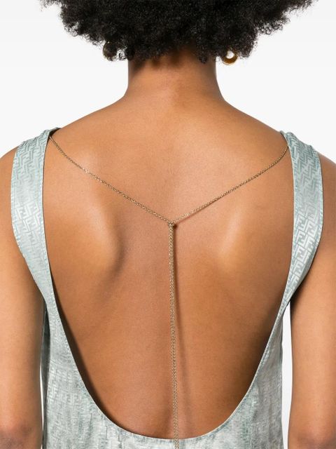 FENDI FF-jacquard snake maxi dress - Blue