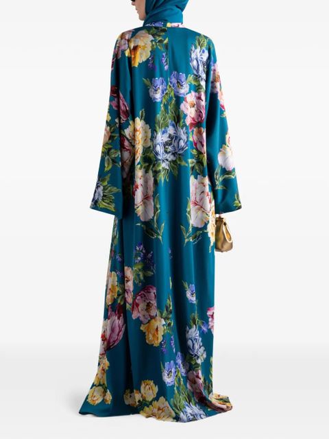 Dolce & Gabbana floral-print maxi dress - Blue