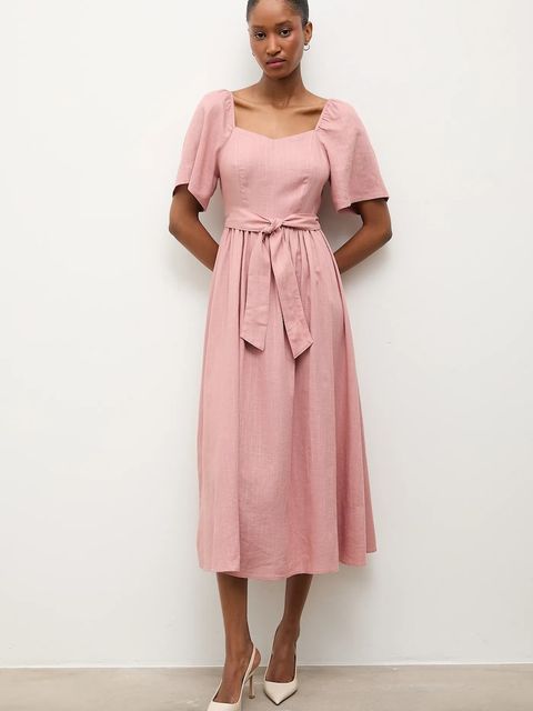 Answear.LAB sukienka z dodatkiem lnu - zdjęcie produktu nr 2