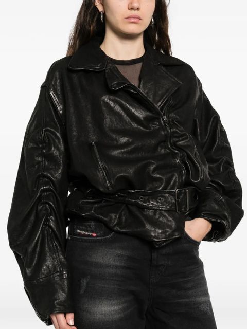 Diesel L-Oys long-sleeve leather jacket - Black
