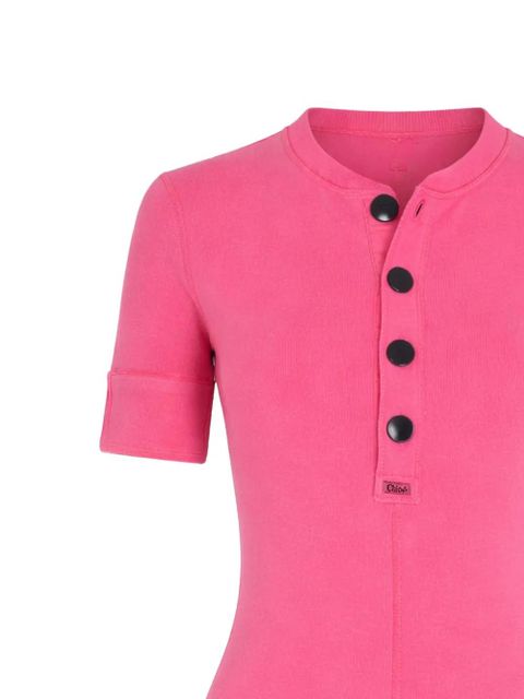Chloé ribbed-knit short-sleeve dress - Pink - zdjęcie produktu nr 2