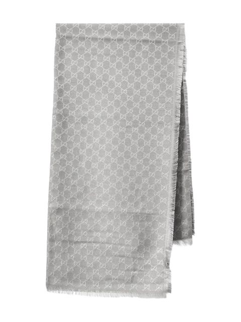 Gucci monogram-pattern scarf - Grey - zdjęcie produktu nr 1