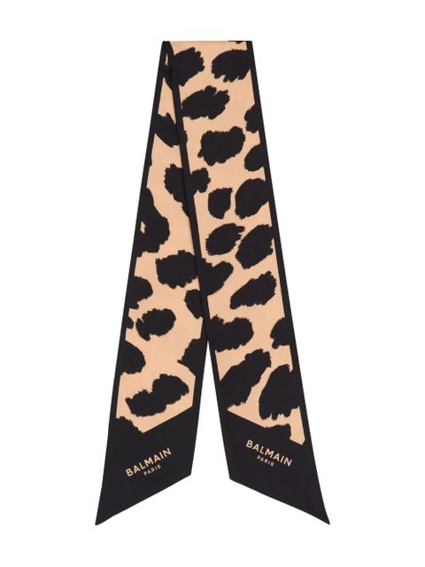 Balmain leopard-print silk bandana - Neutrals - zdjęcie produktu nr 1