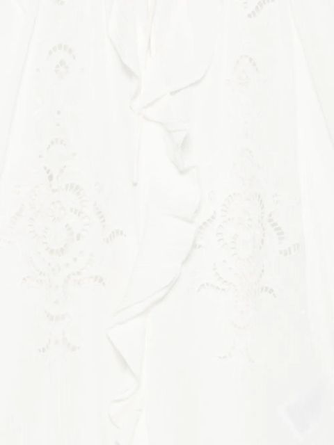 Ba&Sh Omar eyelet-embroidered ruffle blouse - Neutrals
