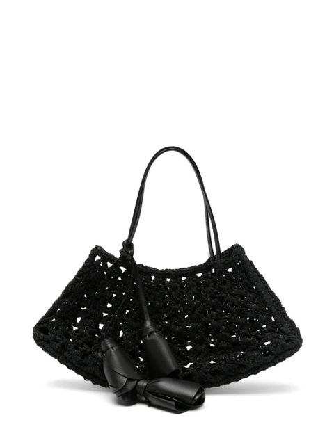 Magda Butrym crochet-knit flower-pendant tote bag - Black - zdjęcie produktu nr 1