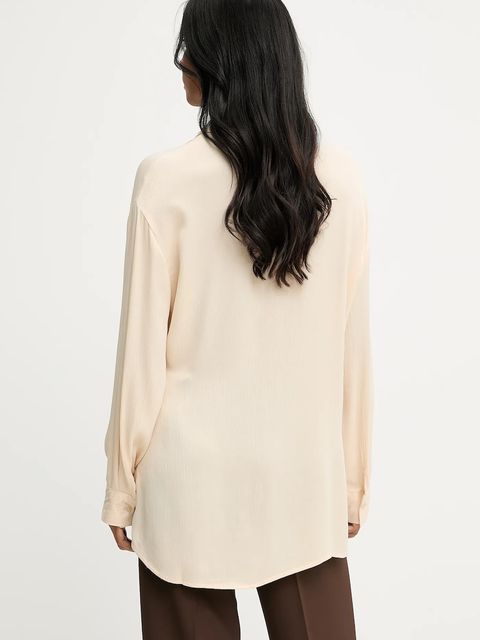 Answear.LAB koszula damska kolor beżowy relaxed z kołnierzykiem klasycznym