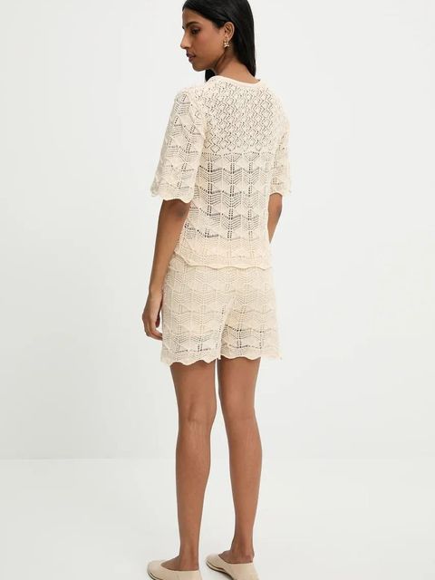 Answear.LAB bluzka i szorty bawełniane damski kolor beżowy - zdjęcie produktu nr 2