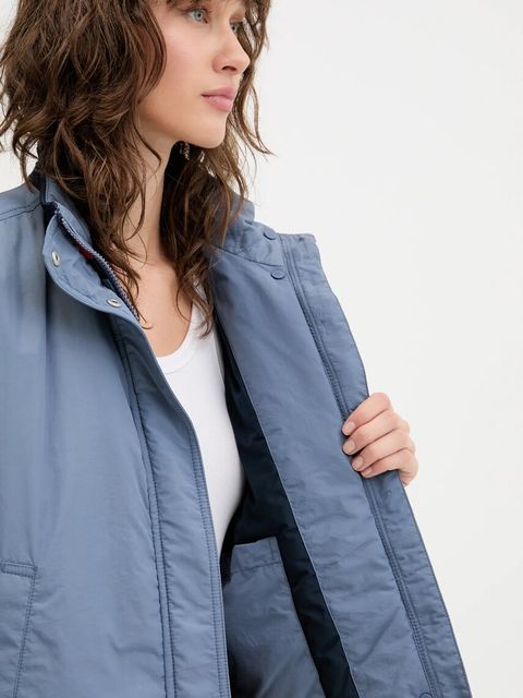 Tommy Jeans kurtka kolor niebieski przejściowa oversize DW0DW21436