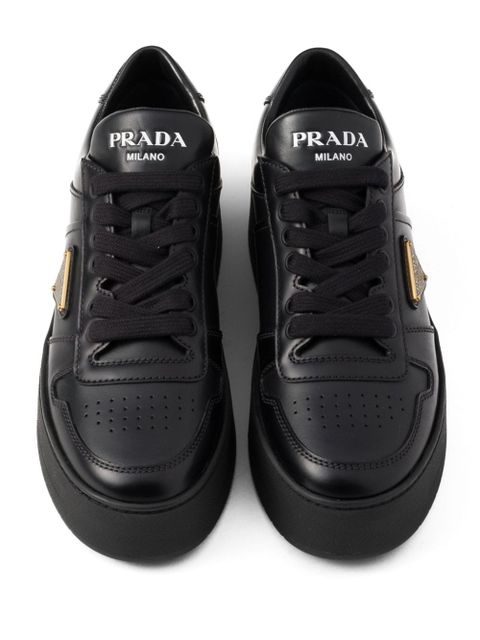 Prada Downtown Bold leather sneakers - Black