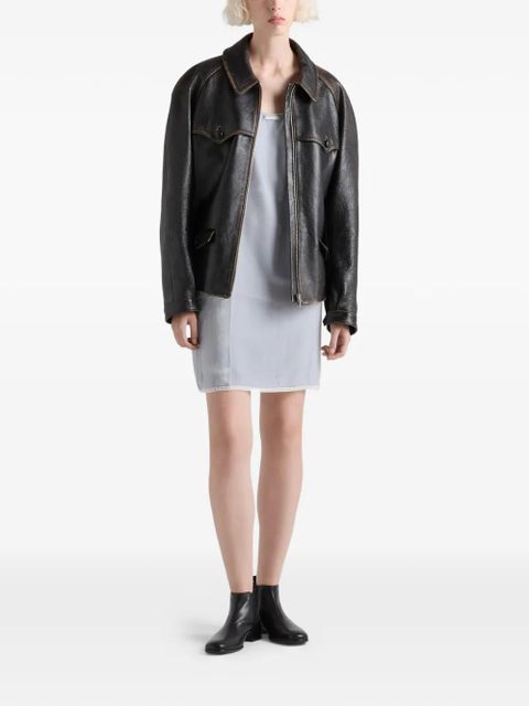 Prada flared spaghetti-straps slip dress - Grey