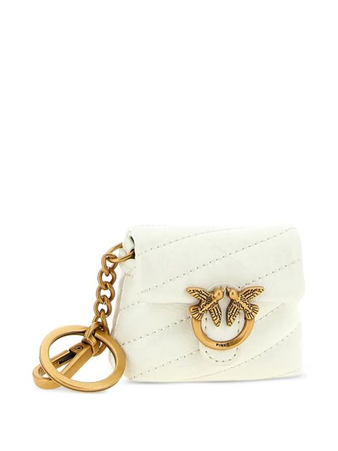 PINKO shiny quilted leather airpods case - White