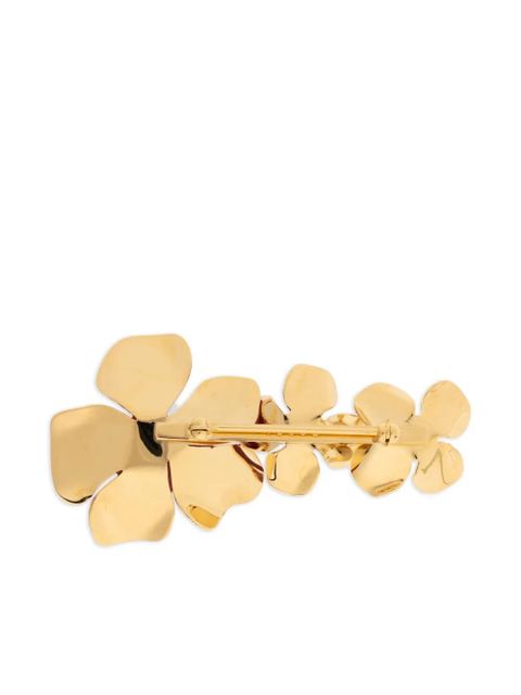 Marni crystal-embellished floral brooch - Red