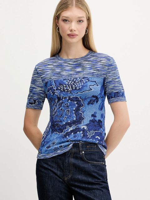 Desigual t-shirt DANAE damski kolor niebieski 25WWTF04 - zdjęcie produktu nr 1
