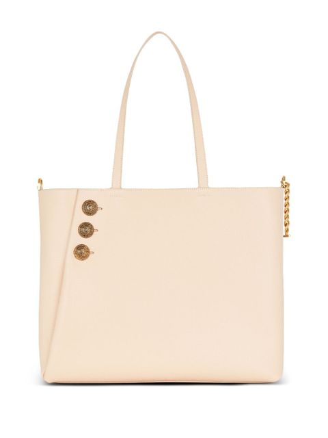 Balmain Embleme leather tote bag - Neutrals
