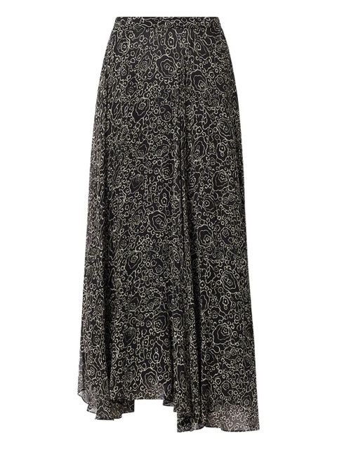 MARANT ÉTOILE Lycia floral-print midi skirt - Black - zdjęcie produktu nr 1