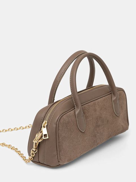 Answear.LAB torebka zamszowa kolor beżowy - zdjęcie produktu nr 2