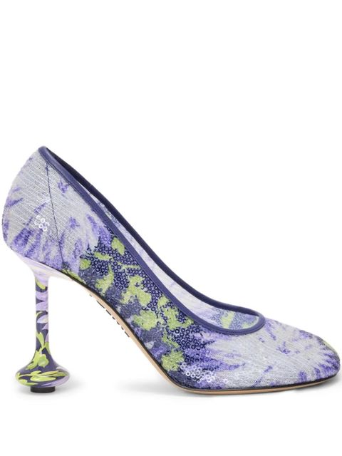 LOEWE Toy pump in sequins 90mm - Purple - zdjęcie produktu nr 1