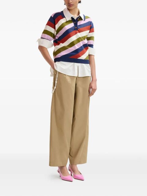 Essentiel Antwerp striped fine-knit polo top - Blue - zdjęcie produktu nr 2