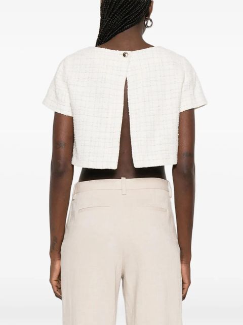 Maje tweed-effect shirt - Neutrals