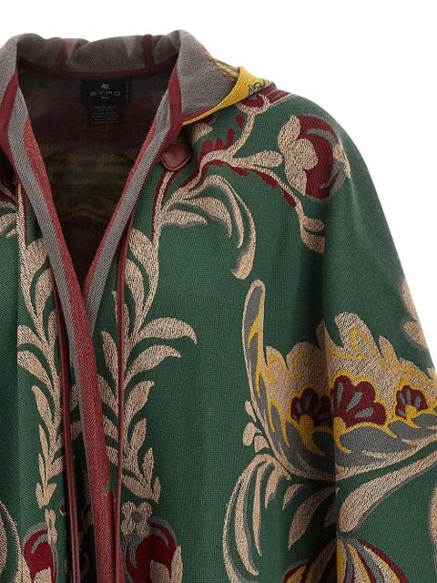 ETRO floral paisley hooded cape - Green