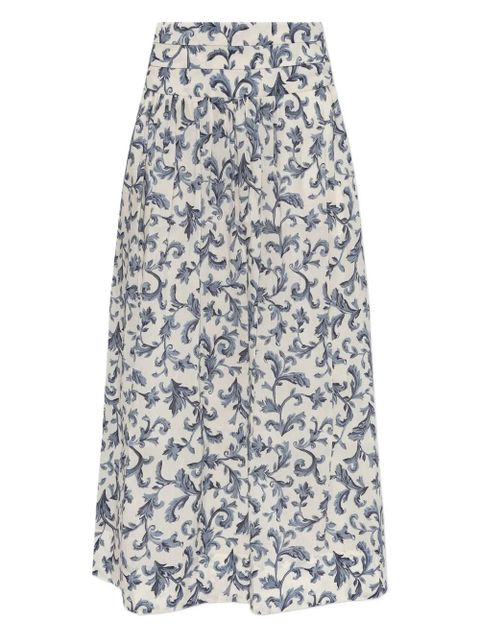 Posse Rue baroque-print maxi skirt - White - zdjęcie produktu nr 1