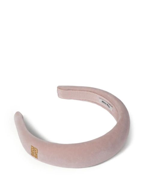 Miu Miu lettering-logo headband - Pink - zdjęcie produktu nr 1