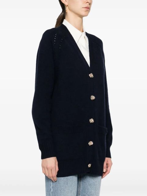 Chloé V-neck fine-knit cardigan - Blue