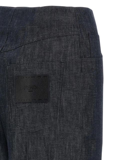 FENDI logo-patch jeans - Blue