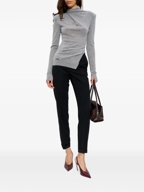 The Attico turn-up hem trousers - Black