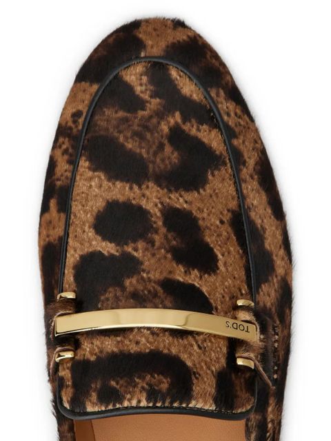 Tod's leopard-print loafers - Brown