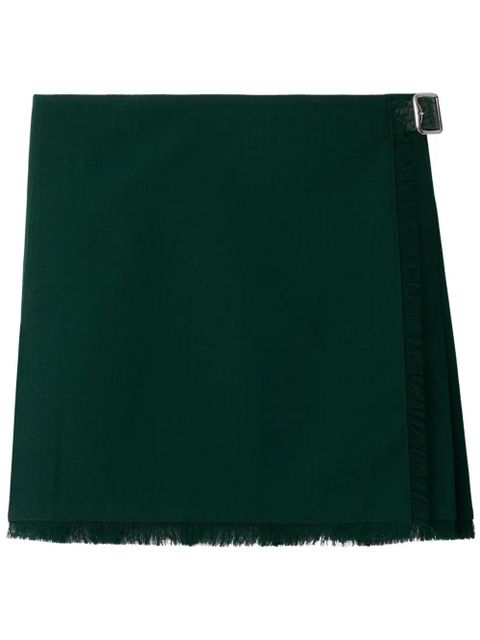 Burberry frayed-edge wool pleated skirt - Green - zdjęcie produktu nr 1