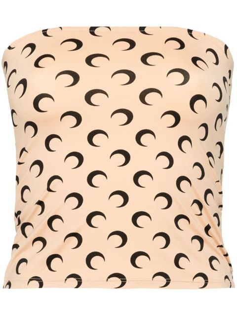 Marine Serre Moon printed tube top - Neutrals - zdjęcie produktu nr 1