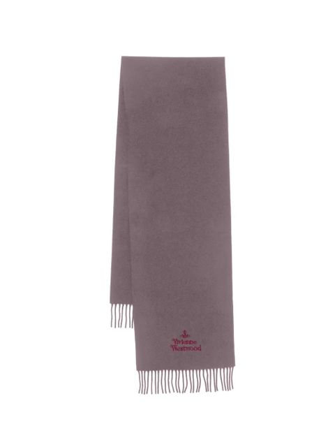 Vivienne Westwood embroidered fringed scarf - Brown - zdjęcie produktu nr 1
