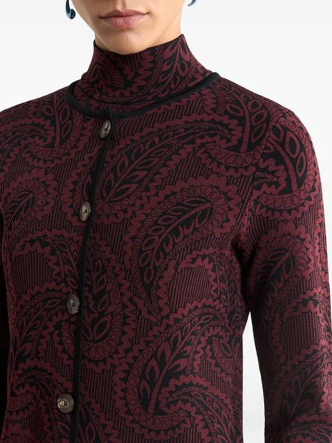 ETRO jacquard buttoned cardigan - Red