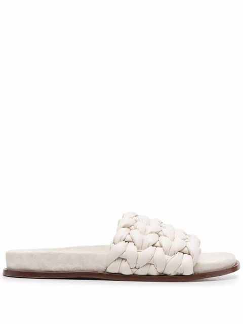 Chloé woven flat slides - Grey - zdjęcie produktu nr 1